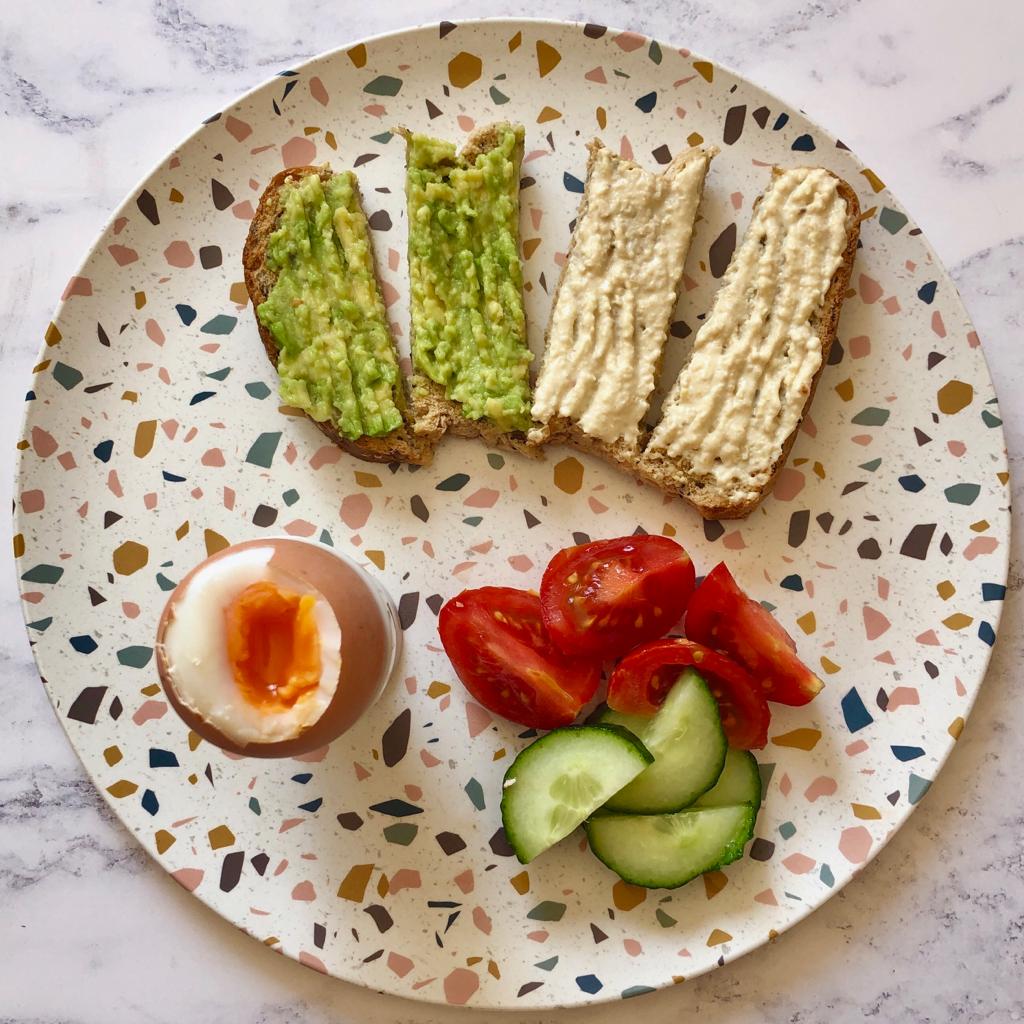 Dippy Eggs with Hummus & Avocado Soldiers