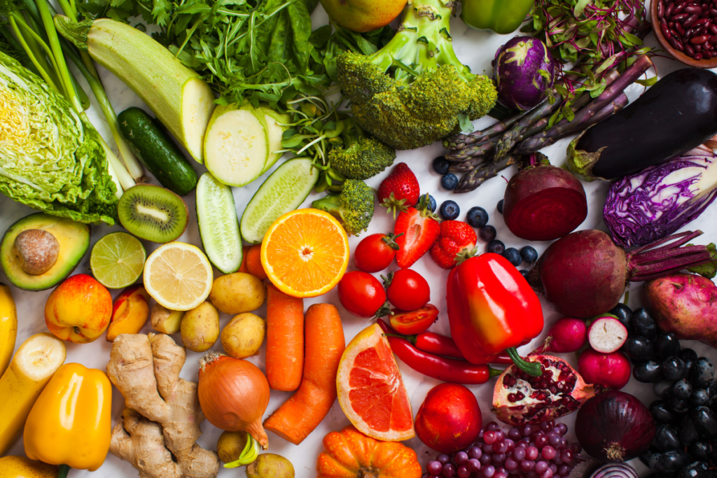 colourful fruit and vegetables