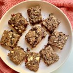 Plate of oaty cake squares